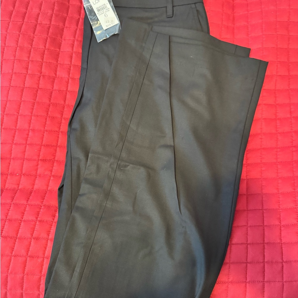 LOFT Black Pleated Dress Pants